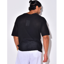 T-shirt uni ajouré T-shirt uni ajouré