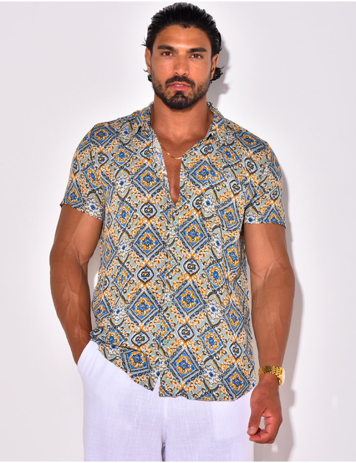 Chemise manches courtes à motifs