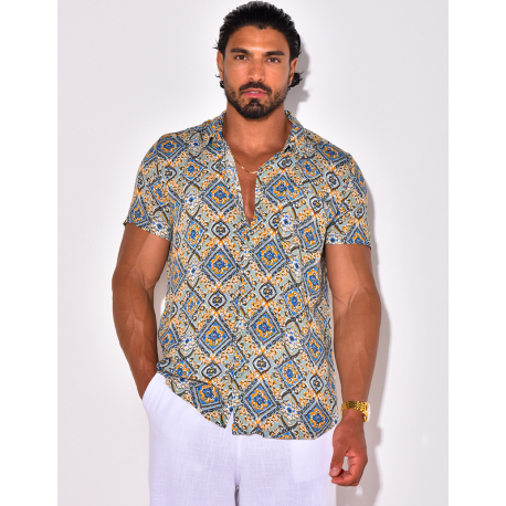 Chemise manches courtes à motifs
