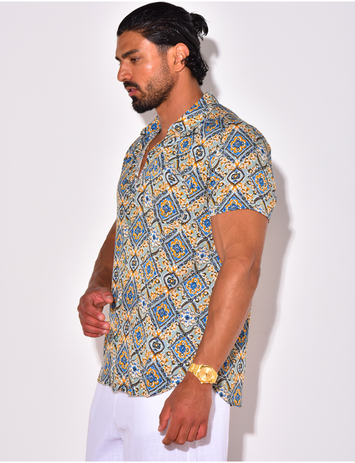 Chemise manches courtes à motifs