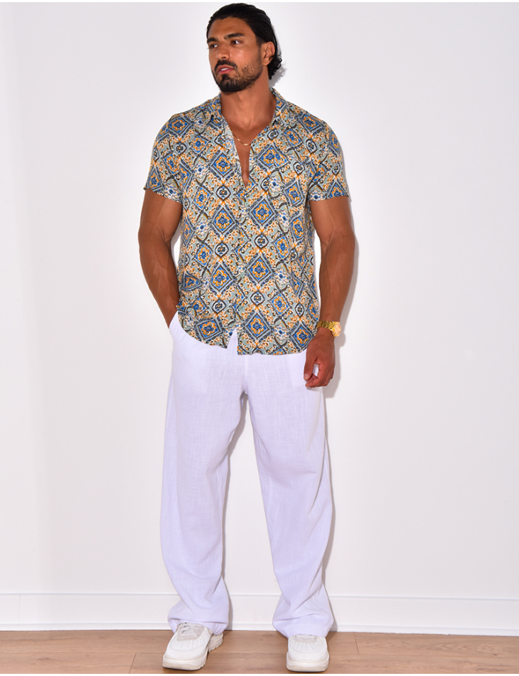 Chemise manches courtes à motifs