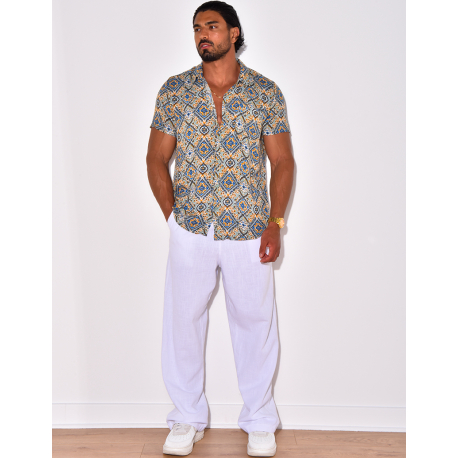 Chemise manches courtes à motifs
