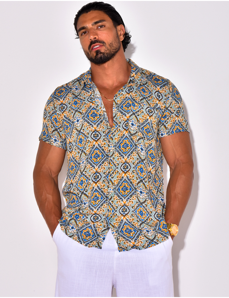 Chemise manches courtes à motifs