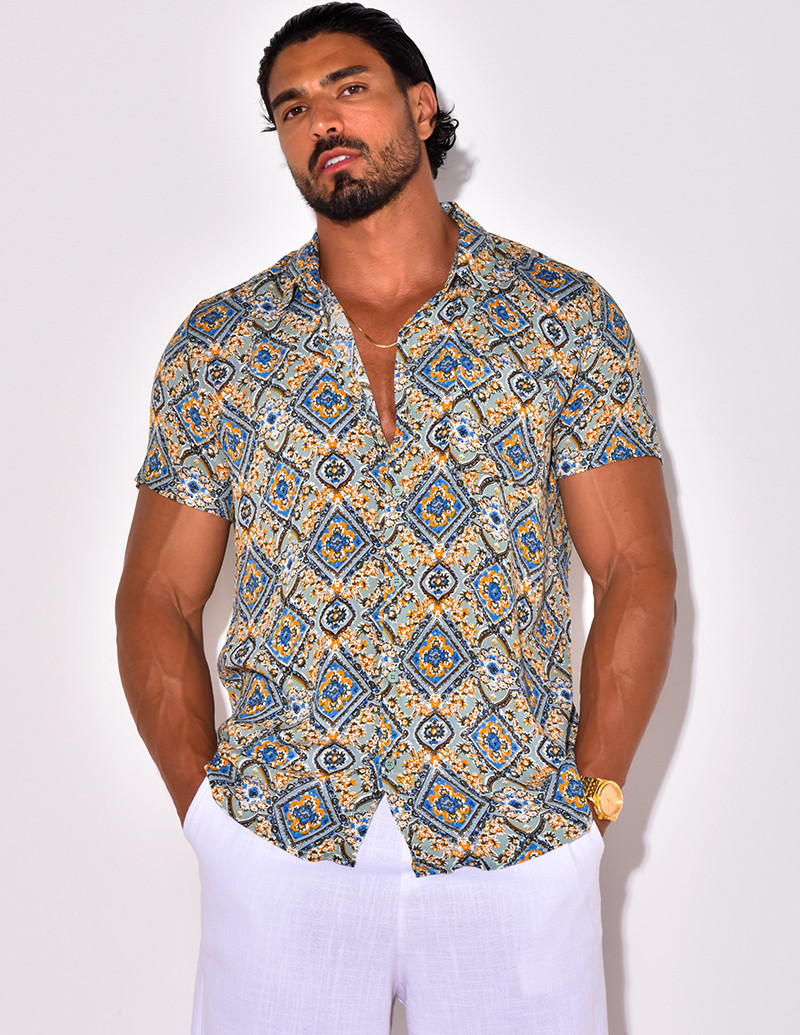 Chemise manches courtes à motifs