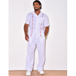 Chemise en lin à motifs flèches Chemise en lin à motifs flèches