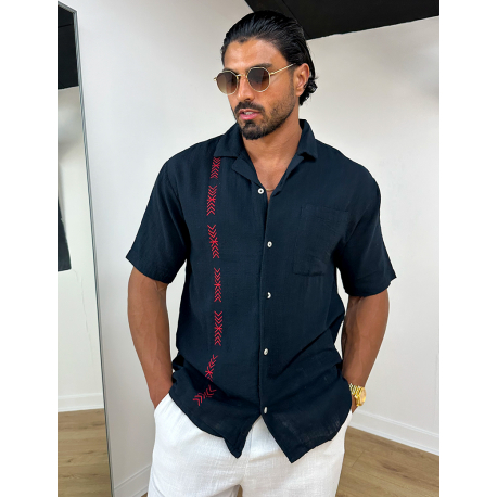 Chemise en lin à motifs flèches