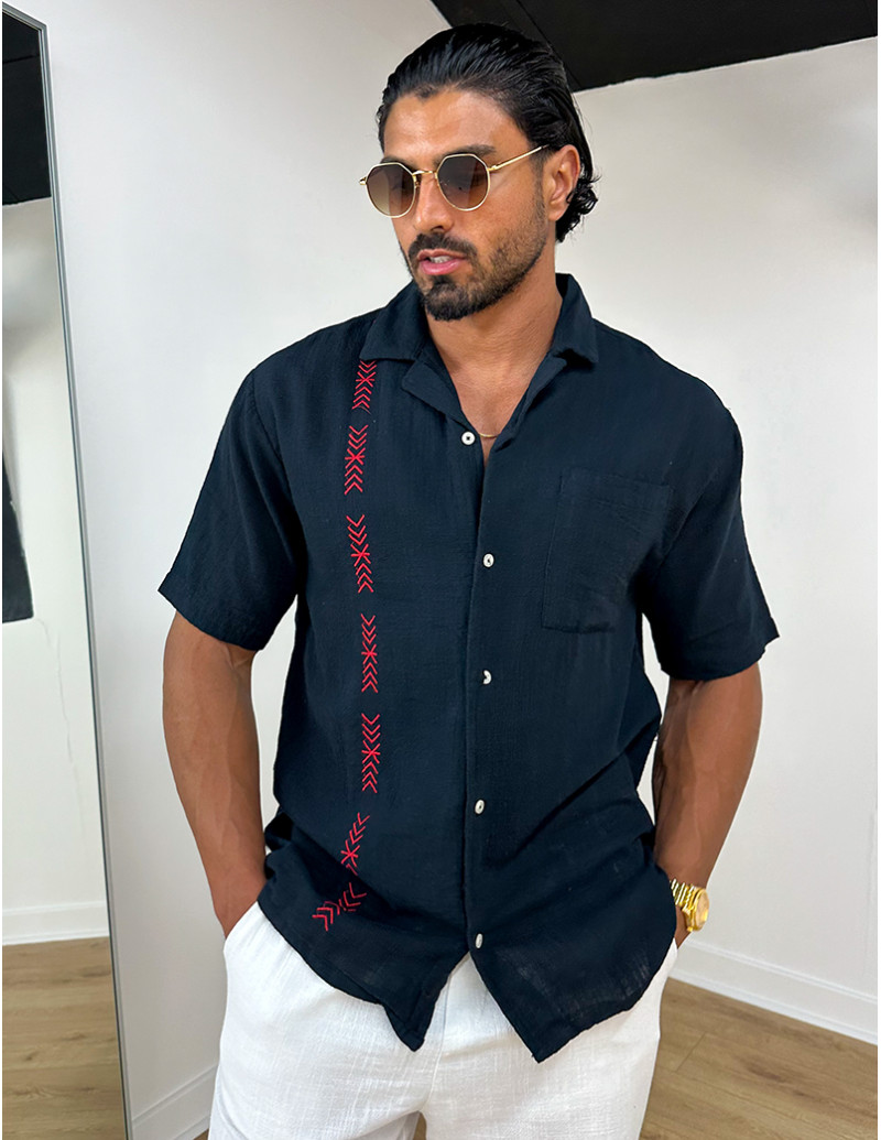 Chemise en lin à motifs flèches