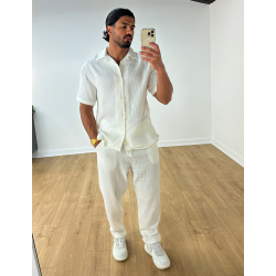 Ensemble pantalon et chemise à relief Ensemble pantalon et chemise à relief
