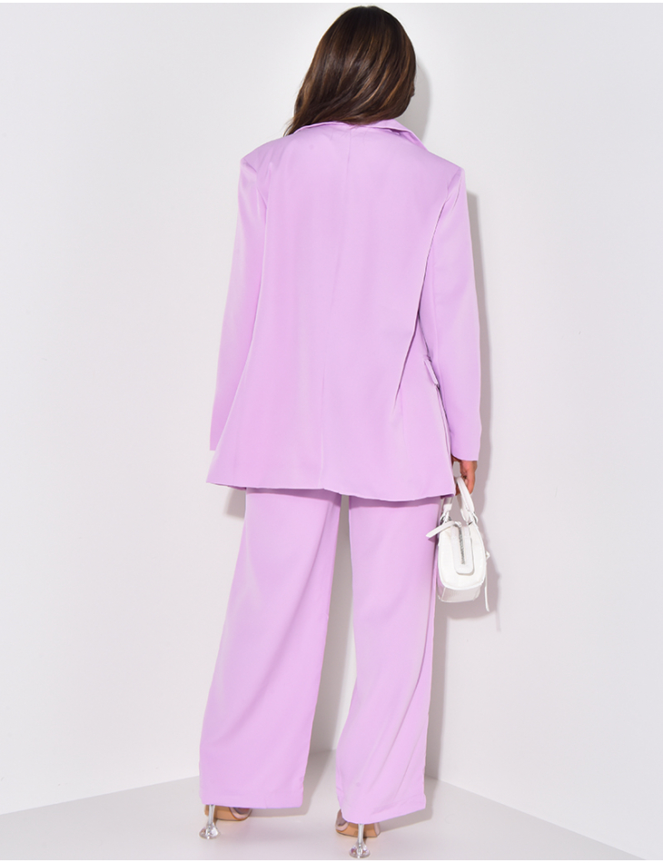 Ensemble pantalon fluide coupe droite et blazer Ensemble pantalon fluide coupe droite et blazer