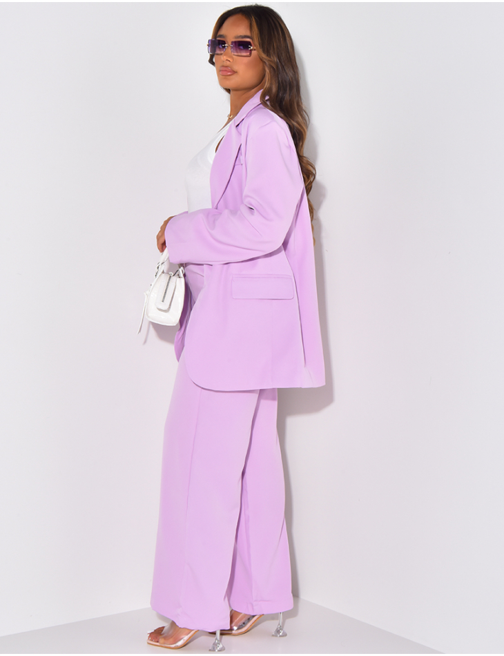 Ensemble pantalon fluide coupe droite et blazer Ensemble pantalon fluide coupe droite et blazer