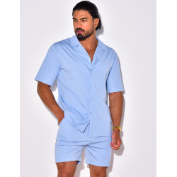 Ensemble short et chemise uni