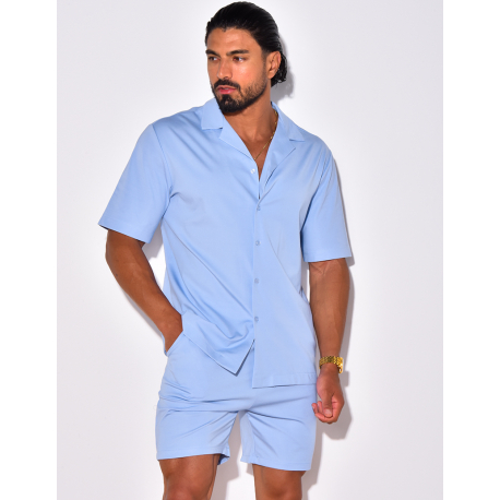 Ensemble short et chemise uni