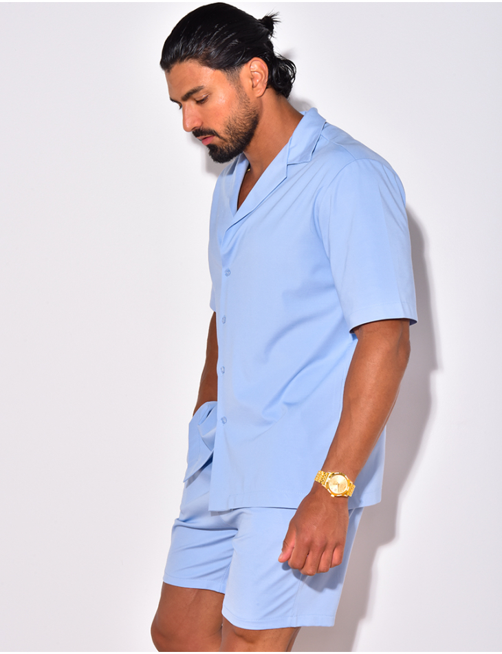Ensemble short et chemise uni