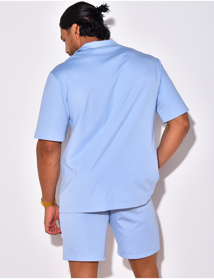 Ensemble short et chemise uni