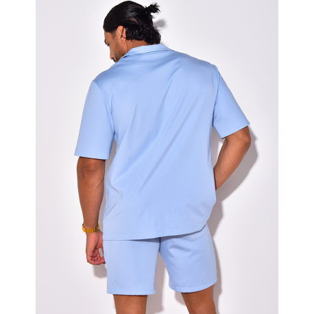 Ensemble short et chemise uni