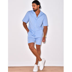 Ensemble short et chemise uni