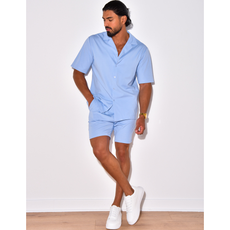 Ensemble short et chemise uni