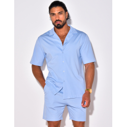 Ensemble short et chemise uni