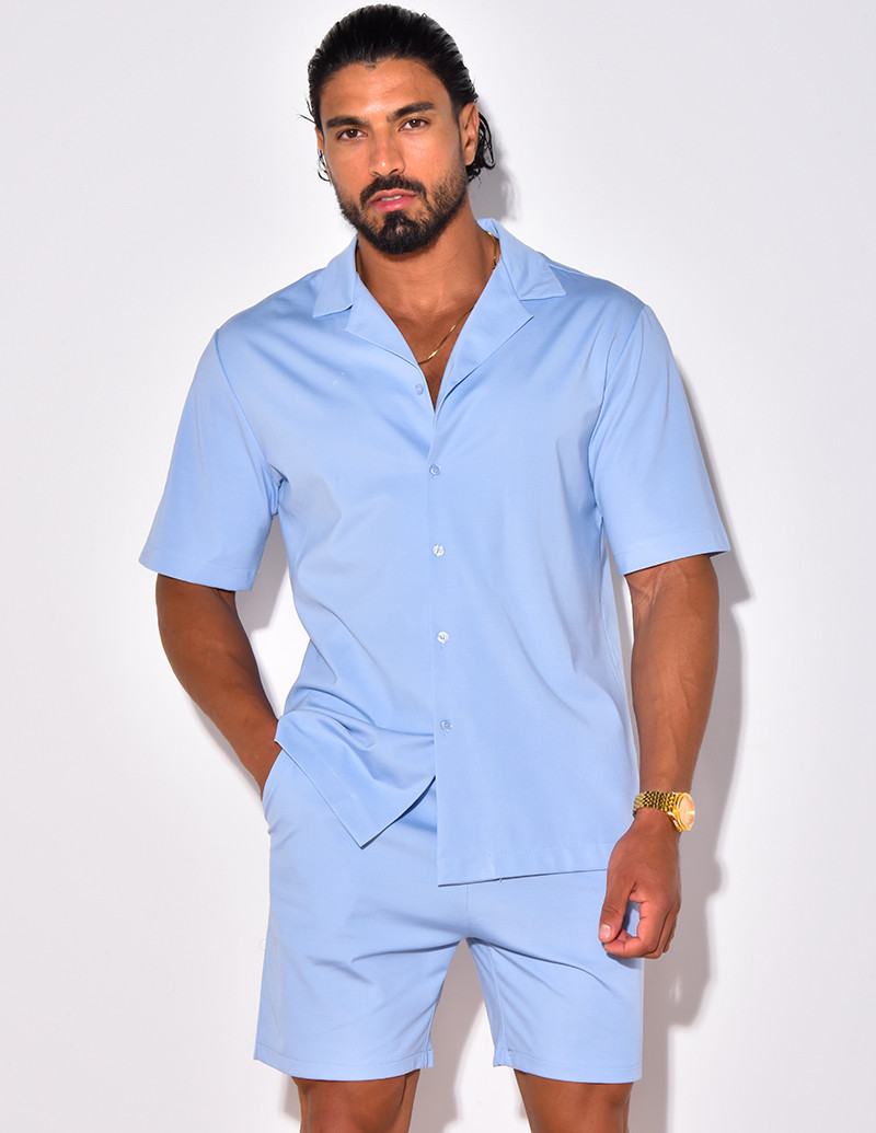 Ensemble short et chemise uni