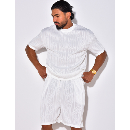 Ensemble short et t-shirt plissé Ensemble short et t-shirt plissé