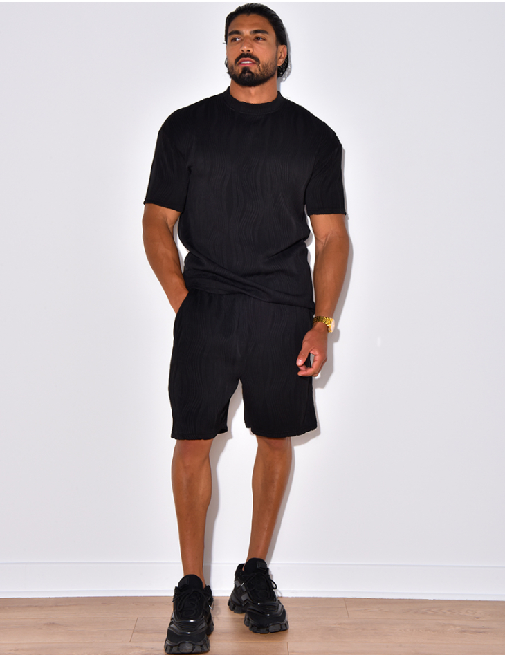 Ensemble short et t-shirt plissé Ensemble short et t-shirt plissé