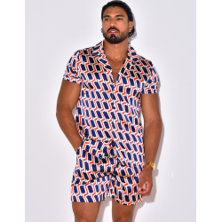 Ensemble short et chemise à motifs Ensemble short et chemise à motifs