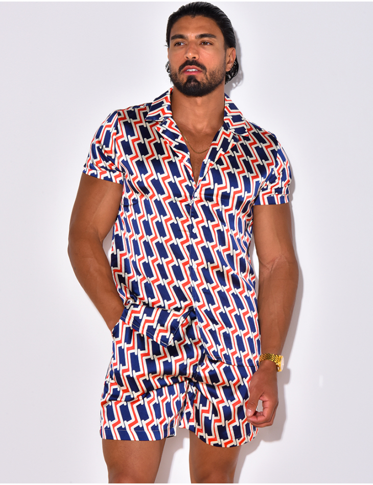 Ensemble short et chemise à motifs Ensemble short et chemise à motifs