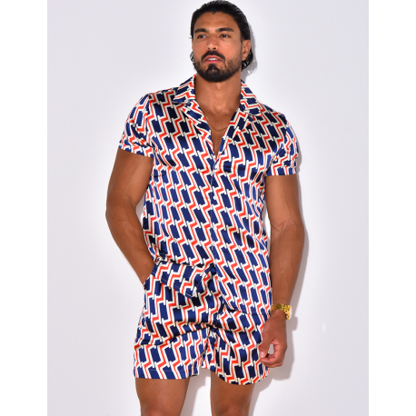 Ensemble short et chemise à motifs Ensemble short et chemise à motifs