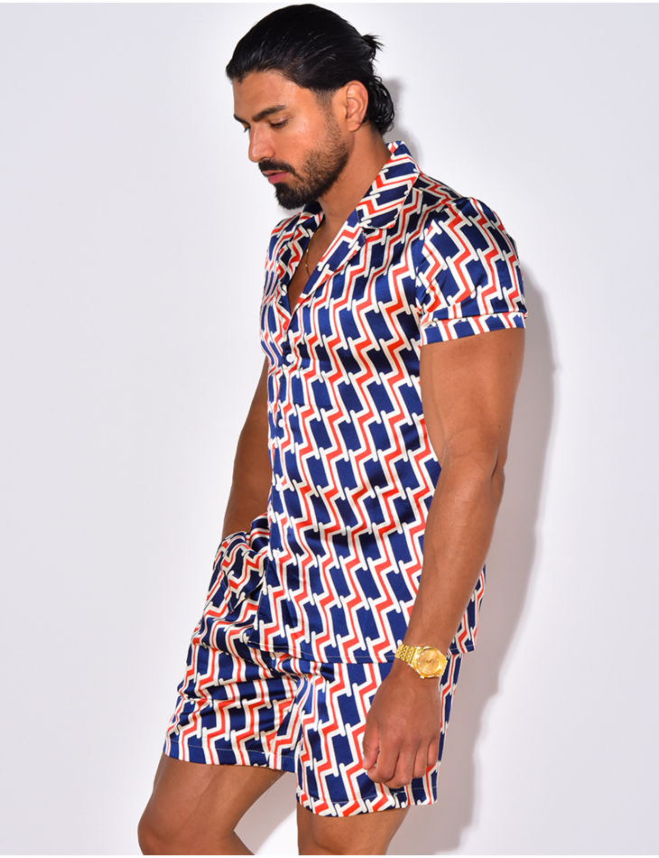 Ensemble short et chemise à motifs Ensemble short et chemise à motifs