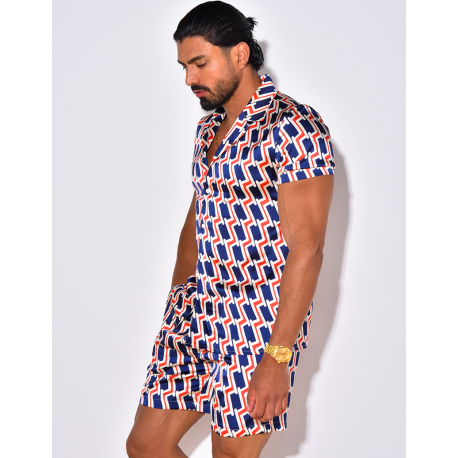 Ensemble short et chemise à motifs Ensemble short et chemise à motifs