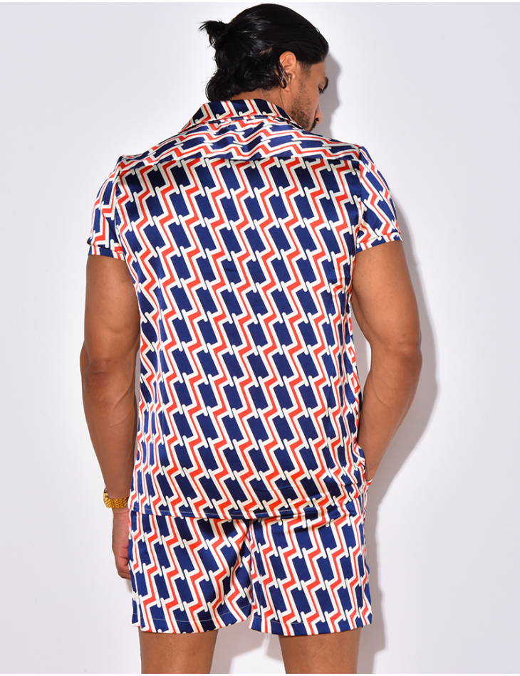 Ensemble short et chemise à motifs Ensemble short et chemise à motifs