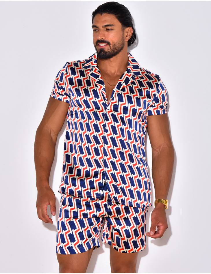 Ensemble short et chemise à motifs Ensemble short et chemise à motifs