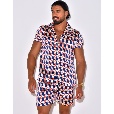 Ensemble short et chemise à motifs Ensemble short et chemise à motifs