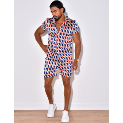 Ensemble short et chemise à motifs Ensemble short et chemise à motifs