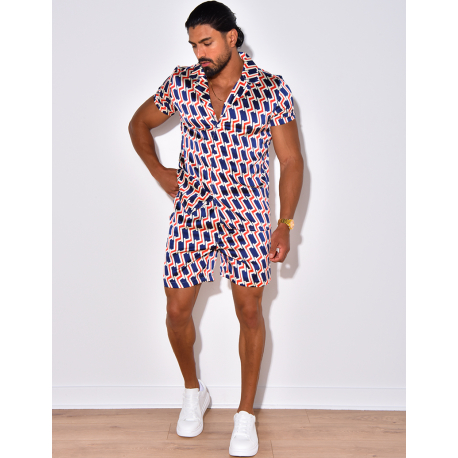 Ensemble short et chemise à motifs Ensemble short et chemise à motifs