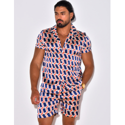 Ensemble short et chemise à motifs Ensemble short et chemise à motifs