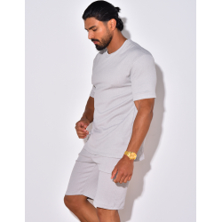 Ensemble short et t-shirt en gaze de coton