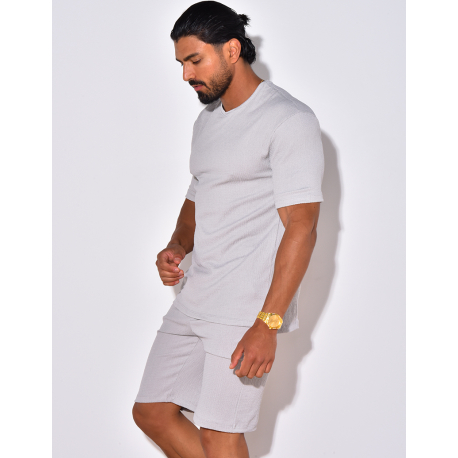 Ensemble short et t-shirt en gaze de coton