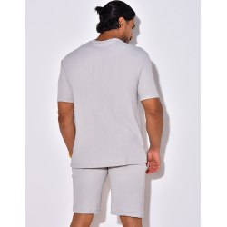 Ensemble short et t-shirt en gaze de coton