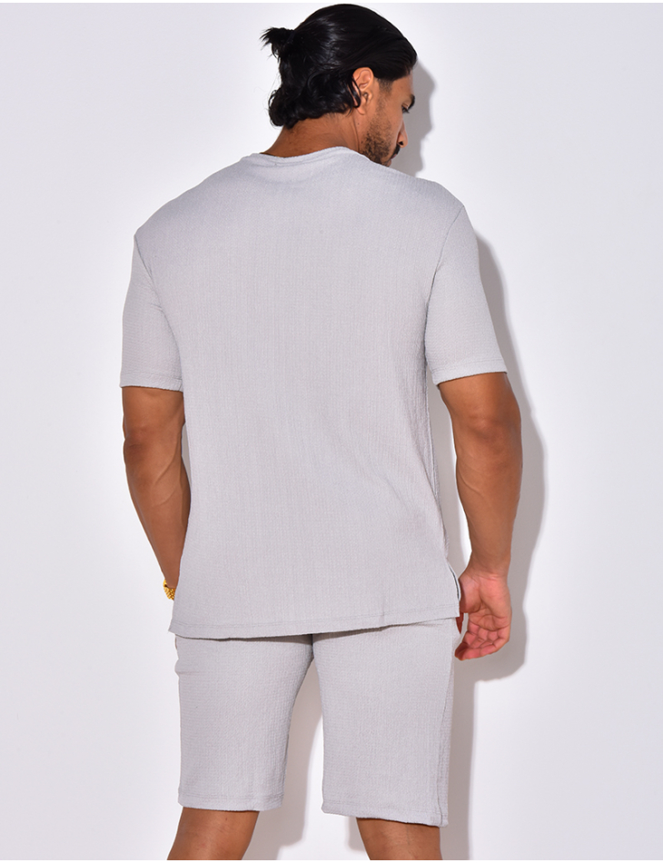 Ensemble short et t-shirt en gaze de coton