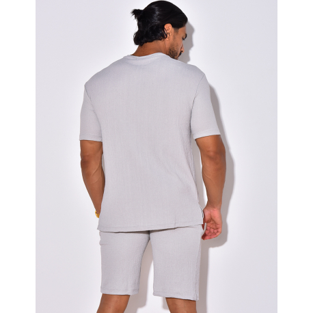 Ensemble short et t-shirt en gaze de coton