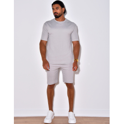 Ensemble short et t-shirt en gaze de coton