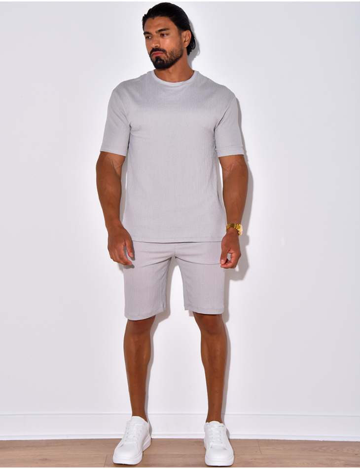 Ensemble short et t-shirt en gaze de coton