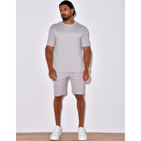 Ensemble short et t-shirt en gaze de coton
