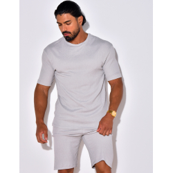 Ensemble short et t-shirt en gaze de coton