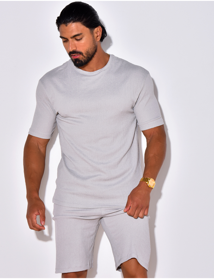 Ensemble short et t-shirt en gaze de coton