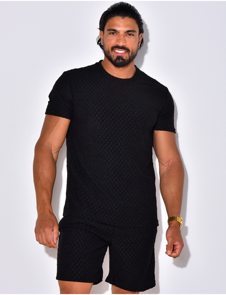 Ensemble short et t-shirt à relief