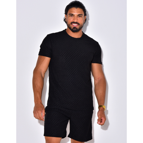 Ensemble short et t-shirt à relief