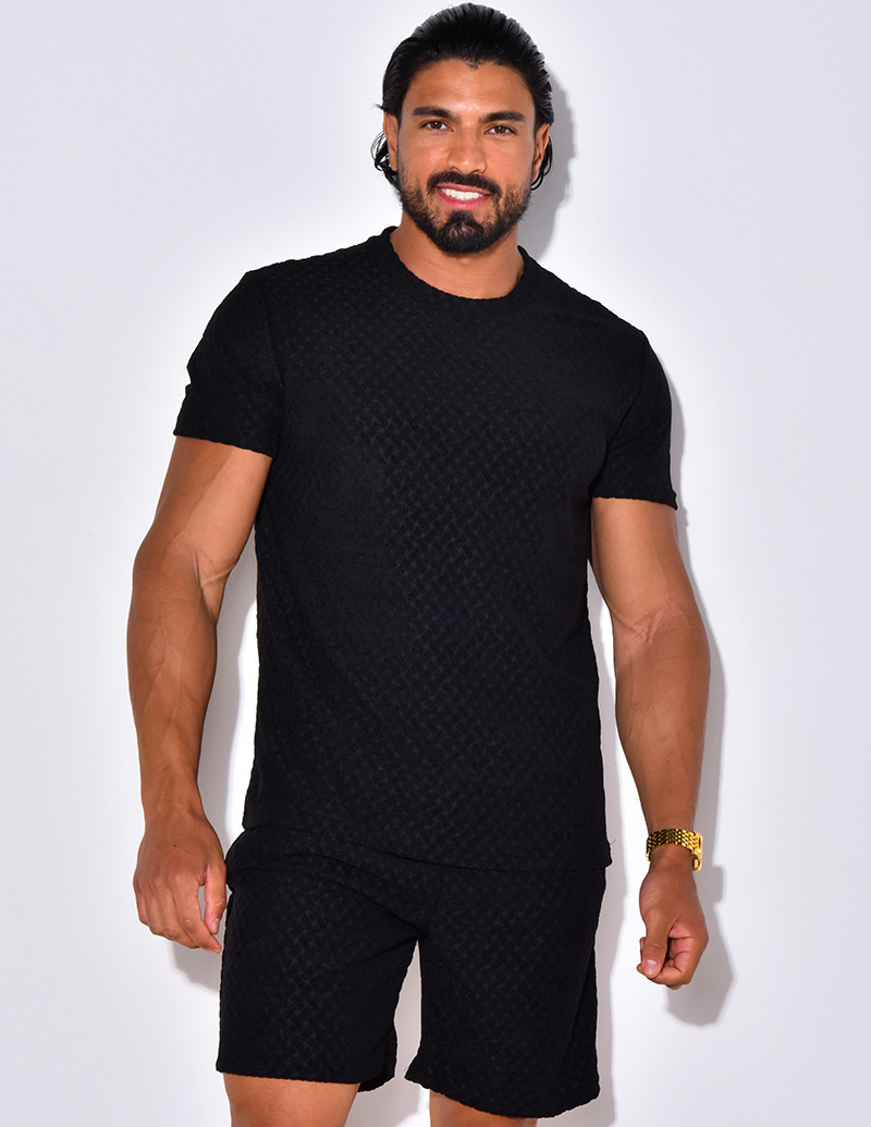 Ensemble short et t-shirt à relief