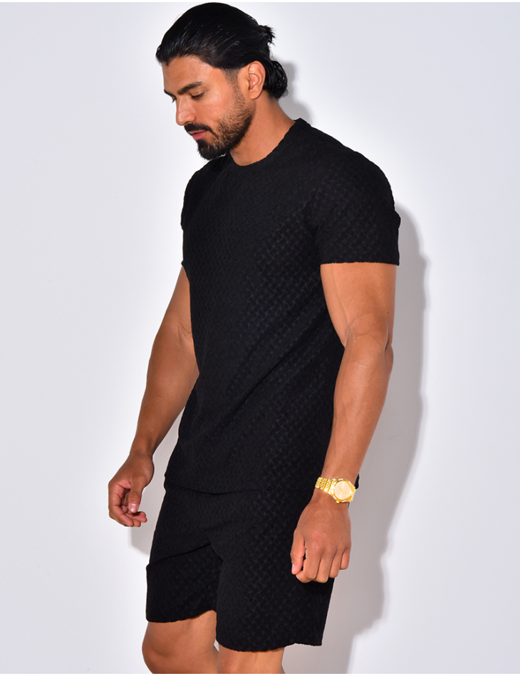 Ensemble short et t-shirt à relief